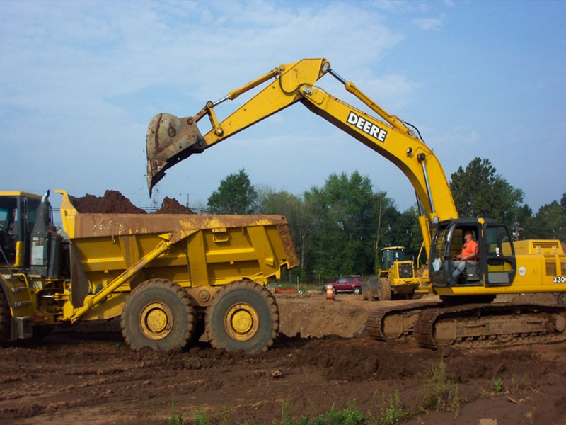 Excavator Loading Truck